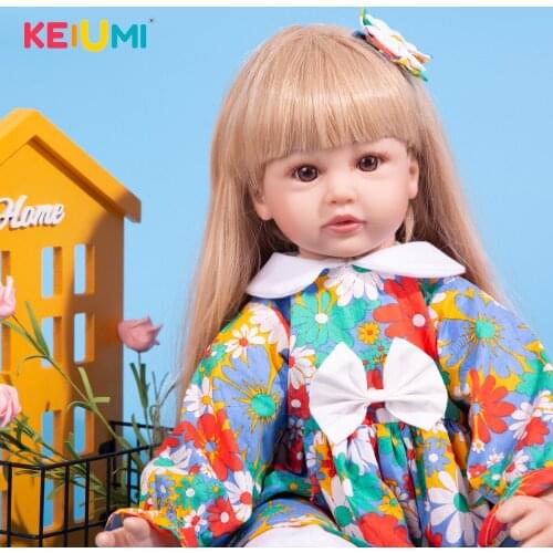 60 CM Reborn Baby Dolls Boneca Bebe Reborn Doll Cloth Body Toy For Girls Princess Doll Long Hair For Children Toys Toddler