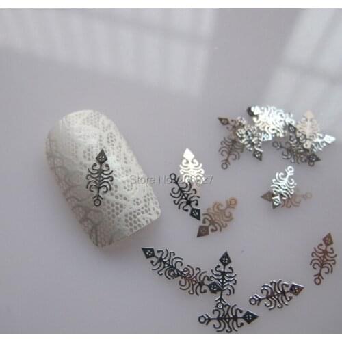 MS164-1 100pcs Silver Cute Metal Sticker Nail Art Metal Sticker Nail Art Decoration Non-adhesive Sticker