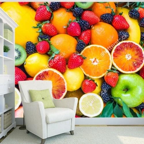 Fruit Wallcoverings,Fresh fruits,Mixed fruits,3D modern photo mural for living room restaurant shop background wall wallpaper