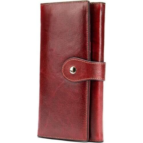 2020 New Top Quality Cow Leather RFID Women Walets Genuine Leather Female Purse Long Womens Wallet Ladies Clutch billetera WT058