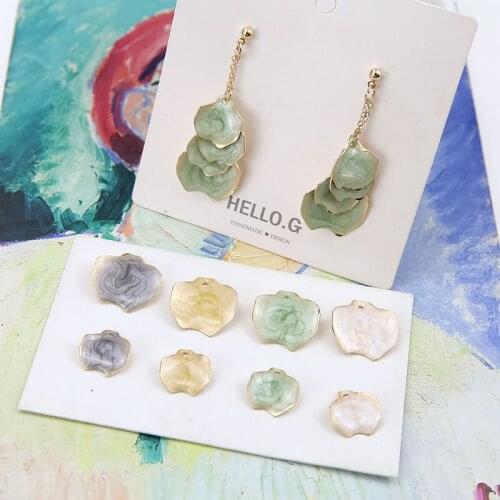 Newest Glitter Enamel Alloy Charms Kawaii Sea Shell Shape Gold Tone Plated Metal Oil Drop DIy Jewelry Findings Ornament Pendants