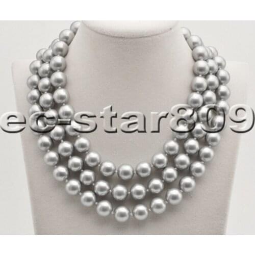 P6459 50" 12mm Gary Round SOUTH SEA SHELL PEARL NECKLACE Choker