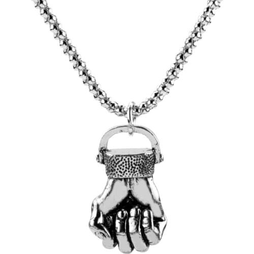 Sports Fitness Fist Dumbbell Necklace for Women Men Pendant Choker Jewellery Necklaces for Teen Girls