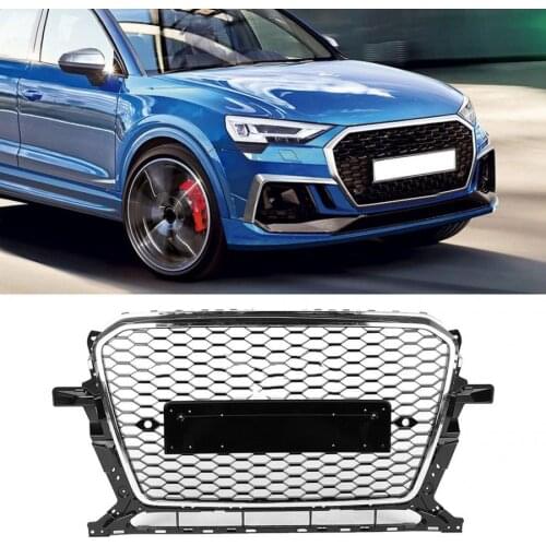 For SQ5 Style Car Front Bumper Mesh Grille Grill for Audi Q5/SQ5 8R 2013 2014 2015 2016 2017 car accessories