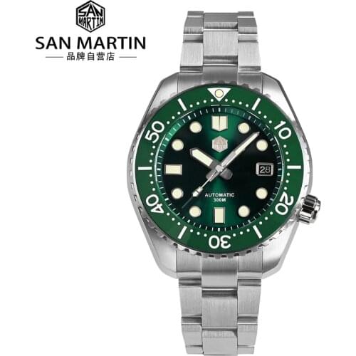 San Martin Dive Watch MM300 NH35 Luxury Men Automatic Mechanical Watch Sapphire Glass Ceramic Bezel Date C3 Super Luminous 30Bar