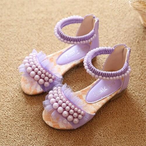 Purple Pink White Children Shoes Girls Princess Shoes Fashion Girls Sandals Kids Designer Single Shoes Summer New Girls Sandals