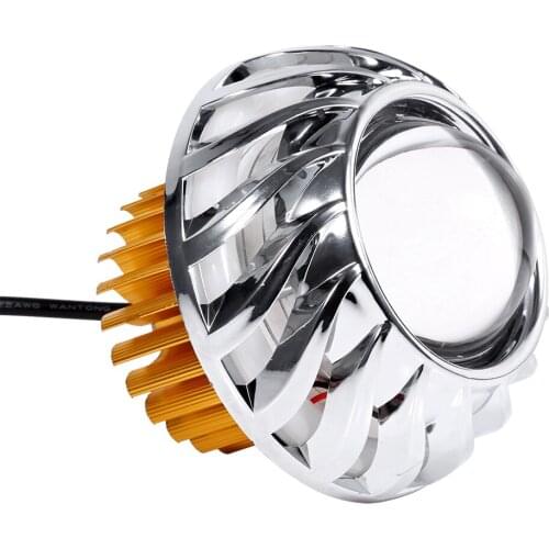 Motorcycle Headlight LED Projector Lens Dual Halo Angel Devil Eye Spot Light suitable for most of DC 12-80V motorcycle
