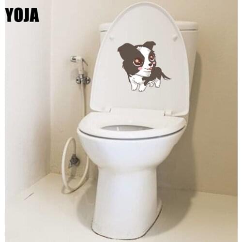 YOJA 21.2*19.4CM Funny Dog Wall Decal BedRoom Home Decoration Toilet Sticker Cartoon Animal T3-0530
