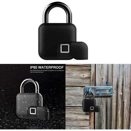Padlock Lock Biometric Intelligent Stainless Steel Fingerprint Key Anti-Theft Lock For Bicycle Bike Door Luggage Garage Door