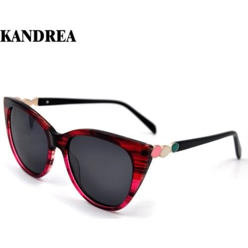 KANDREA 2020 Autumn New Women Cat Eye Sexy Sunglasses Acetate Oversized Classic Design Sun Glasses Female UV400 Driving Eyewear
