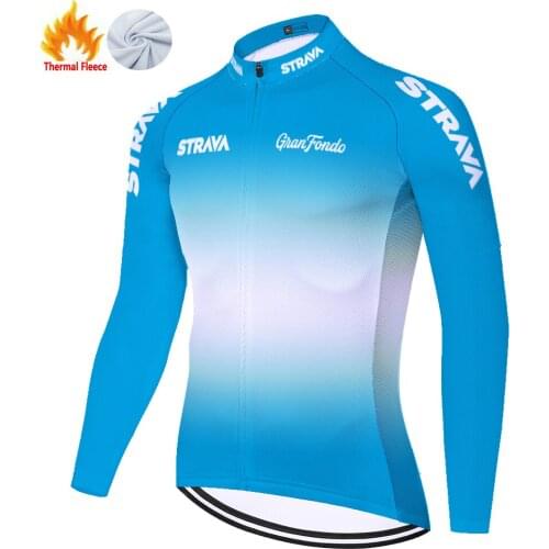 2021 STRAVA cycling jersey long sleeve ​Winter Thermal Fleece abbigliamento ciclismo uomo ​for men women Équipement de vélo