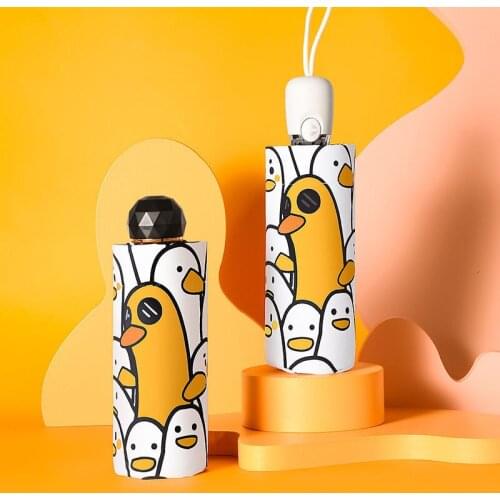 Automatic Umbrella Rain Women Cartoon Black Coating UV Protect Sun Umbrellas Mini Folding Pocket Umbrella Windproof Paraguas