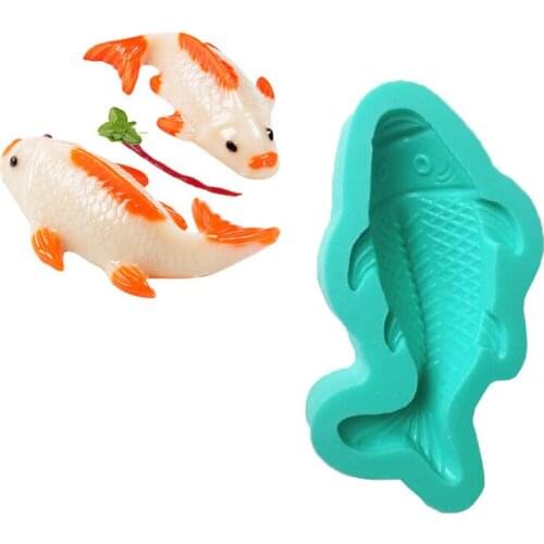 1Pcs New 3D Koi Fish Shape Fondant Silicone DIY Mold Cake Baking Chocolate Decorating Tools Baking Tools Decorations Wholesale