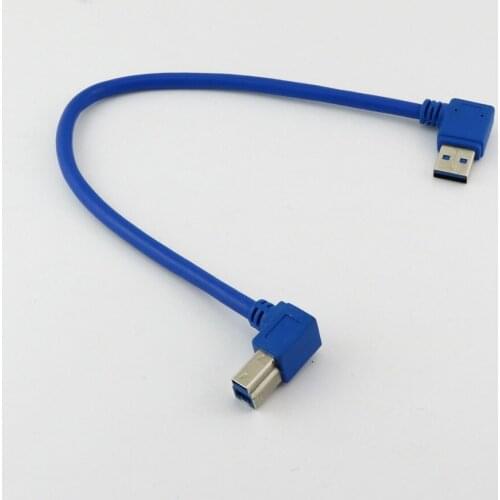 10pcs USB 3.0 A Male Plug Left Angle to USB B Male 90 Degree Left Angled Cable Leads