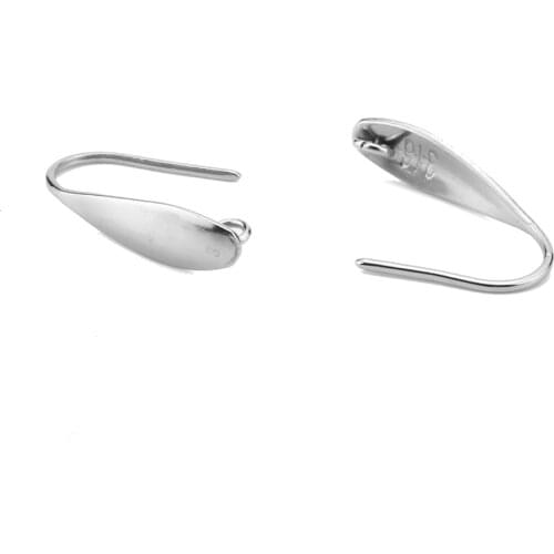 50pcs/Lot 316 Stainless Steel Silver Color Earring Hooks Wire Settings Base DIY Earring Making Findings with Loop