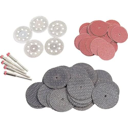 60pcs Diamond Cutting Abrasive Disc 22/24/32mm With Mandrels Grinding Wheels For Dremel Accesories Metal Cutting Rotary Tool