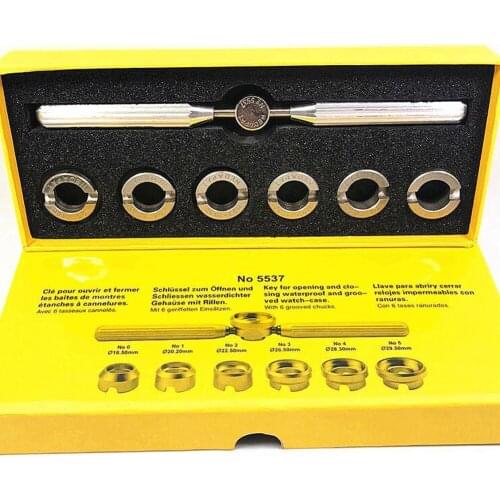 7 Pcs Watch Screw Back Case Cover Opener Remover Wrench Dies Repairer Tool Set for Rolex Watchmaker Open Battery Change Tools
