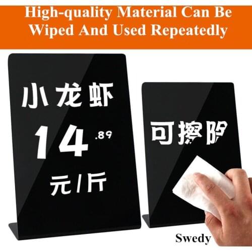A4 L Shape Chalkboard Message Sign | Plastic Board Liquid Chalk Markers Blackboard Stand For Restaurant Cafes Menus Place Cards