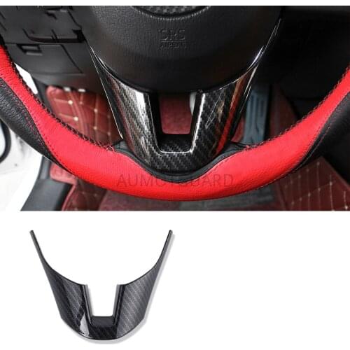 Carbon fiber interior Sticker Accessories car Steering wheel U-shaped cover stickers For Mazda 6 Atenza 2017-2019