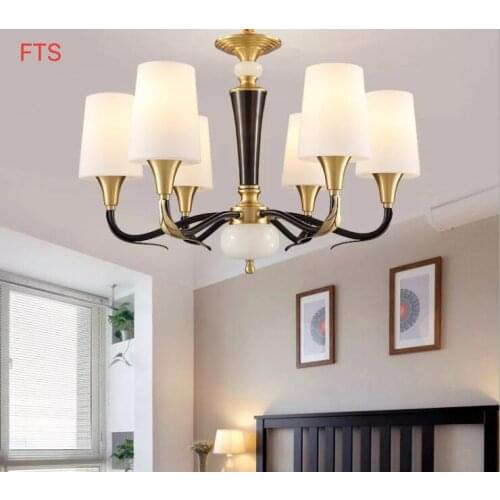 American copper chandelier bedroom dining room simple household European style lamps and Nordic living room chandelier