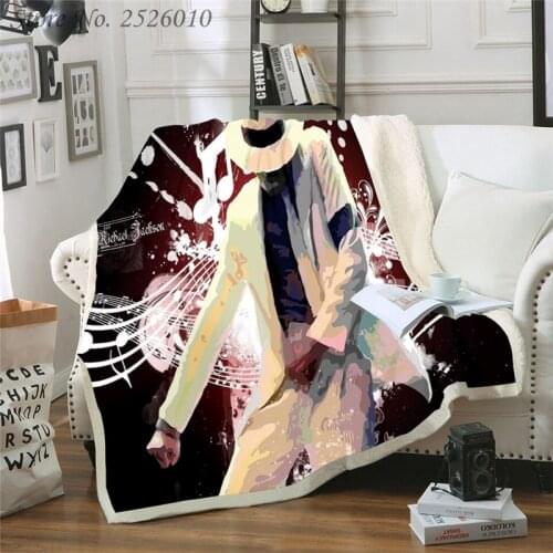 Throw blanket Michael Jackson 3D Velvet Plush Blanket Bedspread For Kids Girls Sherpa Blanket Couch Quilt Cover Travel 06