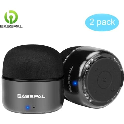 BassPal Portable Bluetooth-compatible Speakers Small True Wireless Stereo TWS Speaker with Radio IPX5 Waterproof Mini Speaker