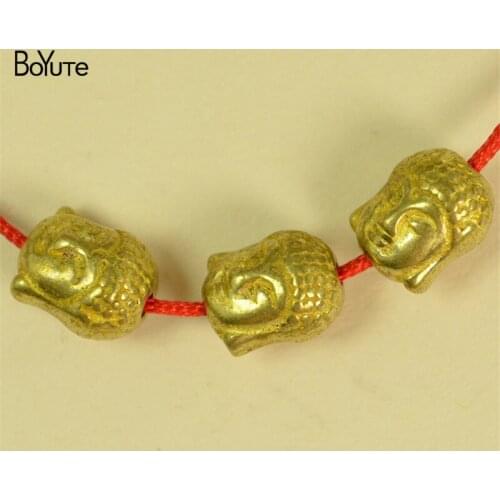 BoYuTe (10 Pieces/Lot) 10.5*9*8MM Metal Brass Double-sided Guanyin Buddha Beads Diy Hand Made Beads Jewelry Making
