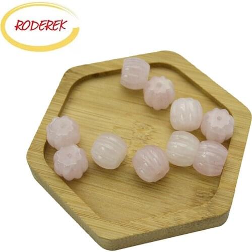 10 Pcs Natural Rose Quartz Jade Beads for Making Bracelet or Necklace