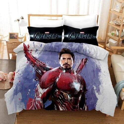 Disney Bedding Set The Avengers Captain America Iron Man Duvet Cover Set Bedcloth with Pillowcase Home Textiles