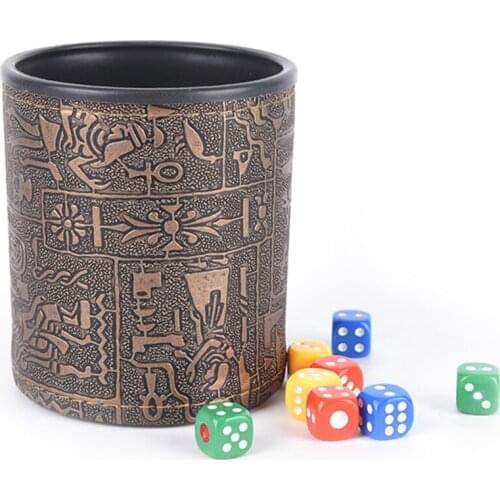 Brown Leather Rune Dice Cup For Gambling Game Dice KTV Drinking Dice Without Dice