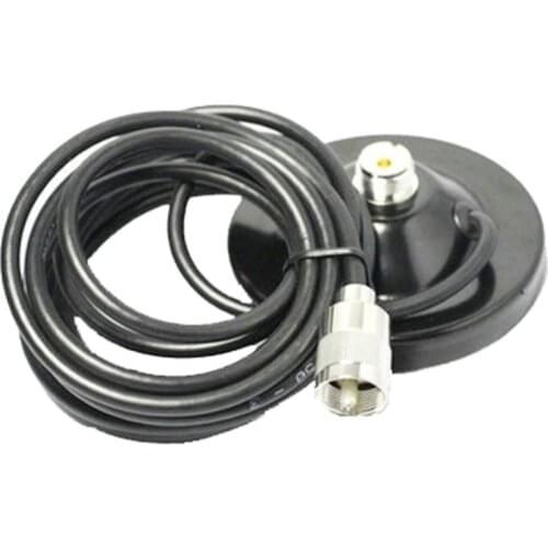 9CM Magnet Base with 3M 5M Feeder Coxial Cable Antenna Sucker PL259 UHF-Male Connector for Kenwood ICOM YAESU QYT TYT Radio