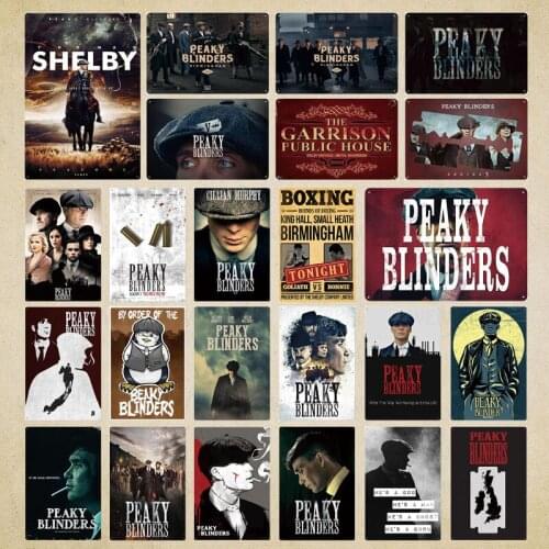 Peaky Blinders Metal Poster Tin Signs Metal Signs Vintage Metal Plate Pub Bar Man Cave Wall Decor