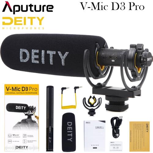 Deity Microphones V-Mic D3 PRO Supercardioid On-Camera Microphone with Rycote Suspension Low Noise Distortion for DSLR Camera