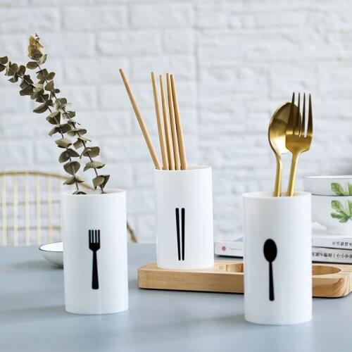 Kitchen Storage Box Oak Wood Base Knife And Fork Chopsticks Tube Drain Rack Multi-Function Household Creative Chopsticks Rack