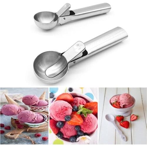 Ice-cream Scoop Stainless Steel Ice Ball Maker Yogurt Cookie Dough Meat Balls Ice Cream Watermelon Spoon 2021Kitchen Accessories