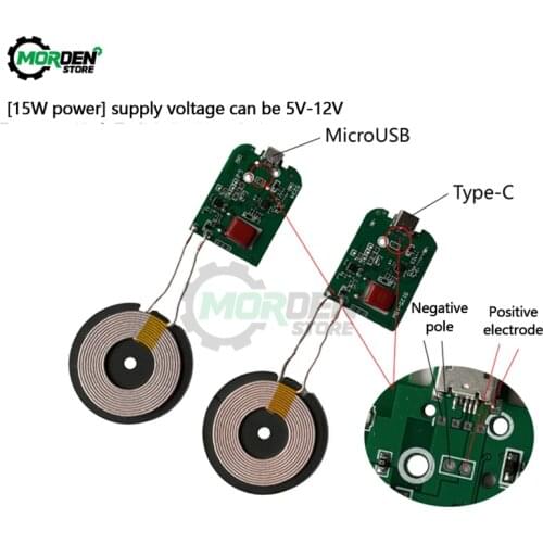 5-9V 5-12V 5-10W 5-15W Qi Wireless Charging Standard Receiver Charger Module For Micro USB Mobile Phone Charger Board