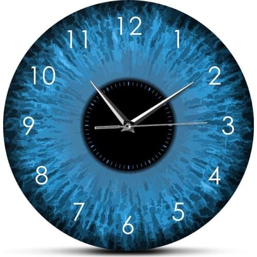 Blue Eyes Iris Opticianry Wall Clock Weird Macro Reptilian Eyeballs Eye Designed Home Decor Clock Eye Doctor Ophthalmology Gifts