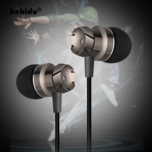 Kebidu 3.5mm Wired Earphone Stereo Earbuds Sports Music Headset Super Heavy Bass With Microphone In-Ear For Xiaomi Samsung