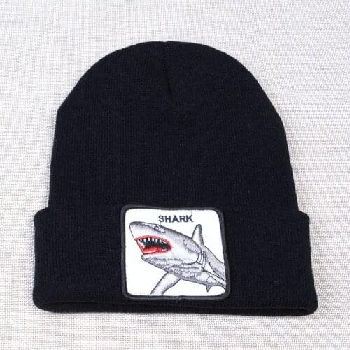 New animal Shark Animal Skullies Beanies Hats Warm Knitted Autumn Winter Cap For Women Men Hip Hop Bonnet Cap