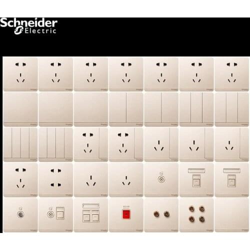 Original Schneider AvatarOn Gold Wall switch Borderless TV Television Telephone Computer audio Switch jack panel Wall switch