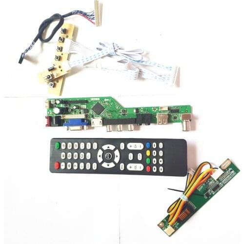 For QD15AL01 Rev.03/4 TV53 board LVDS 1CCFL 30Pin LCD keyboard+Remote+Inverter HDMI-Compatible VGA USB AV
