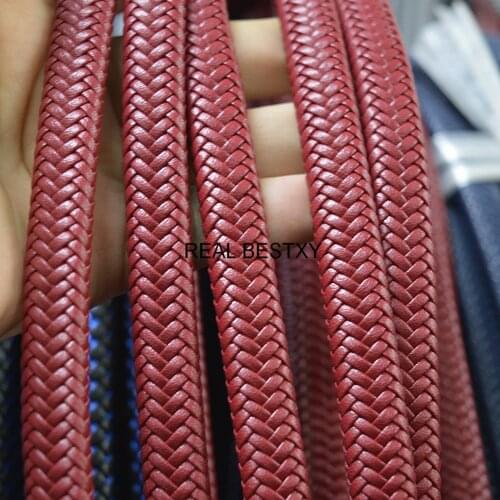 5m/Lot Approx : 12*6mm Wide Braided Leather Rope String Cord For Jewelry Making Craft Jewelry Accessories Factory Sale Price
