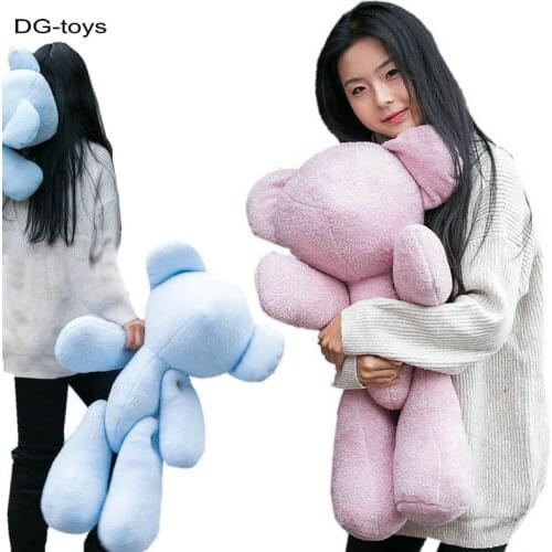 75cm DIY Face Accompany Bear Plush Toy Soft Hug Teddy Bear Plushie Doll for Children Limb Buttons Bear Toy for Girlfriend