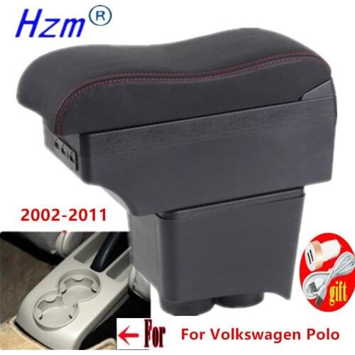 For Volkswagen Polo Armrest For VW Polo 9N 3 Car Armrest box 2002-2011 Retrofit parts Storage box car Interior accessories USB