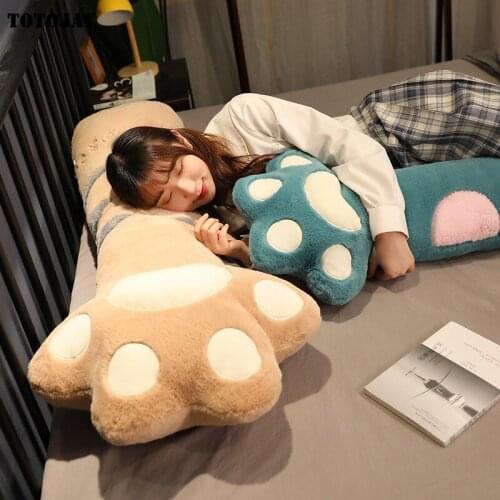 1PC 70-140cm Giant Cute Cat Paw Cushion Soft Long Plush Pillow Cartoon Bear Paw Stuffed Bedroom Hug Pillow Home Decoration Gifts