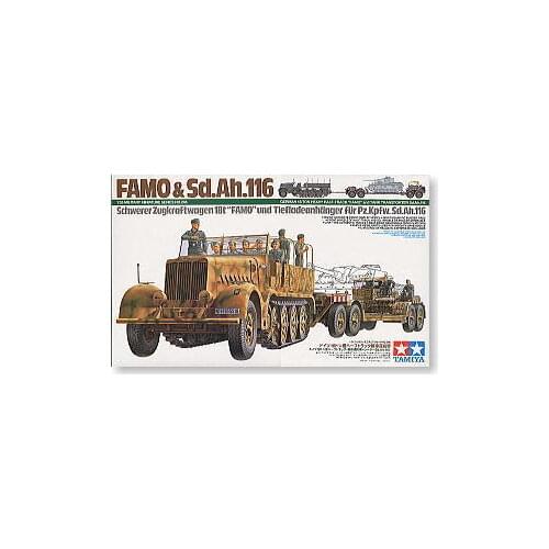 TAMIYA 1/35 scale models 35246 Sd.Kfz.9 18t semi-track tractor and Sd.Ah.116 semi-trailer