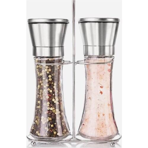 Seasoning Grinder Stainless Steel Glass Black Pepper Grinder Manual Grinding Spice Bottle Ceramic Core