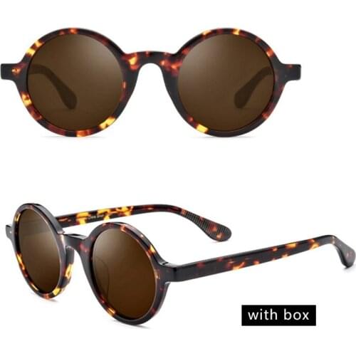 Johnny Depp Polarized Sunglasses Men Brand Design Vintage Round Acetate Frame Woman Top Quality With Box UV400 Driving Shade