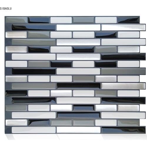 Modern Home Decor Mosaic backsplash Kitchen Bathroom Foil Self Adhesive 3D Sticker Tile
