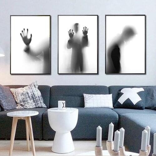 Creative Man Shadow Canvas Painting Personality Character Shadow Pictures Poster Bedroom Living Room Bedside Decorative Painting
